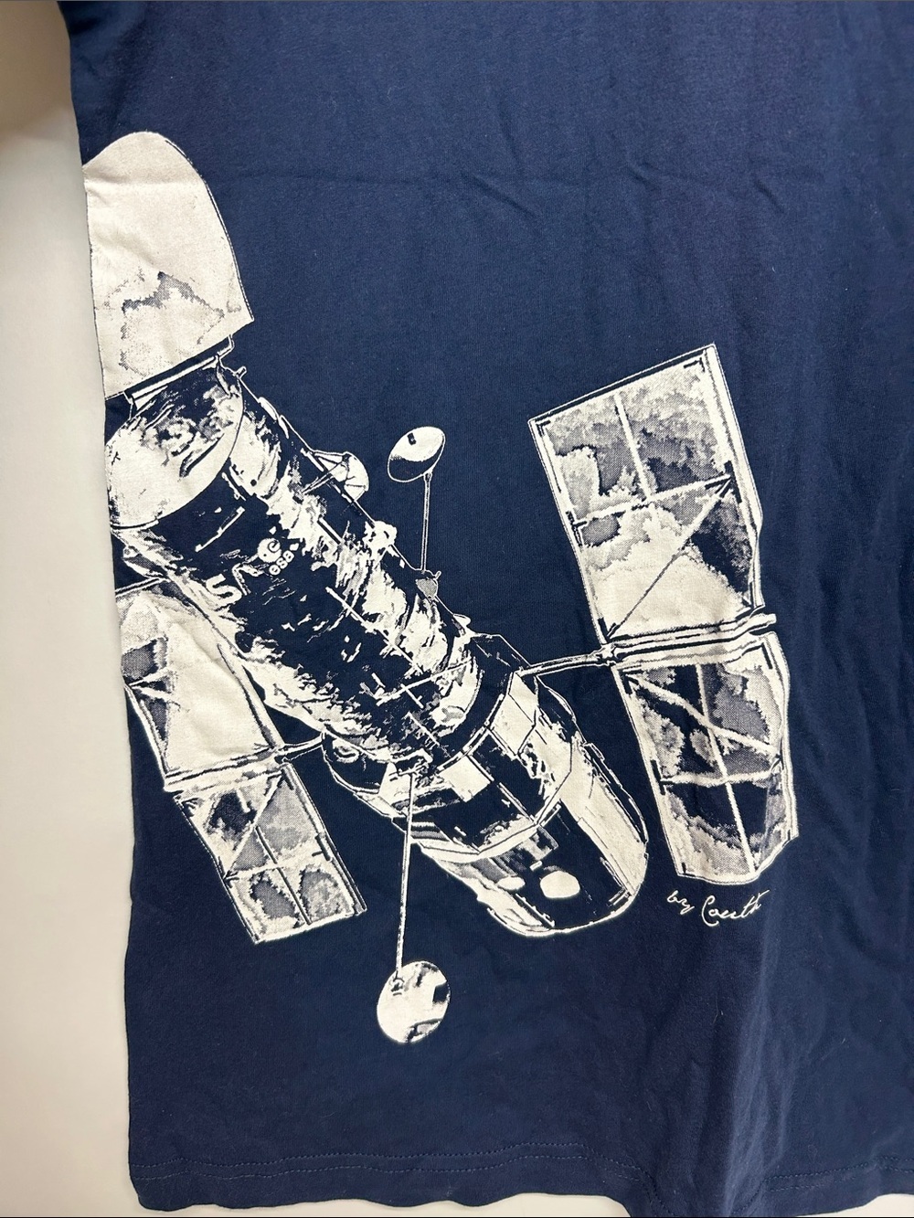 Men's Navy Graphic Crew Neck T‑Shirt space telescope - Picture 2 of 4